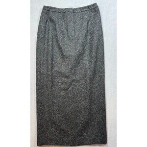 Vtg Lauren Ralph Lauren Wool Skirt Gray Tweed Atomic Fleck Pencil Womens Size 10